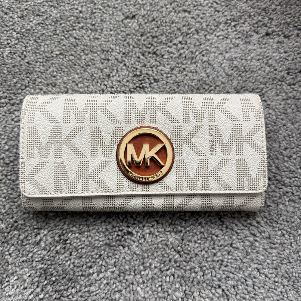 Michael Kors Cream Monogram Wallet